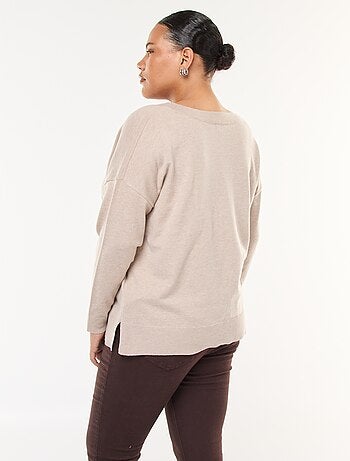 Maglione in maglia fine con scollo a V