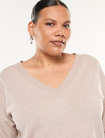 Maglione in maglia fine con scollo a V