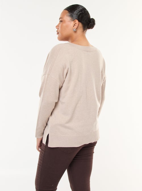Maglione in maglia fine con scollo a V - Kiabi