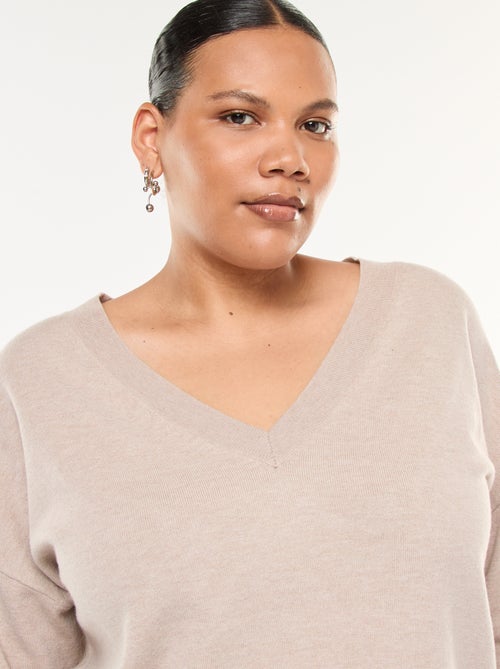 Maglione in maglia fine con scollo a V - Kiabi