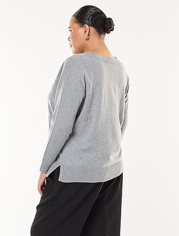 Maglione in maglia fine con scollo a V