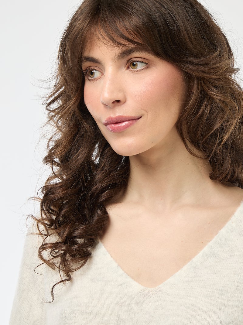 Maglione in maglia fine con scollo a V 'JDY' Beige - Kiabi