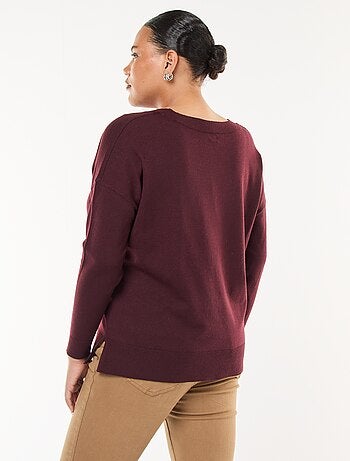 Maglione in maglia fine con scollo a V