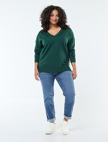 Maglione in maglia fine con scollo a V