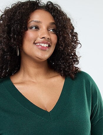 Maglione in maglia fine con scollo a V