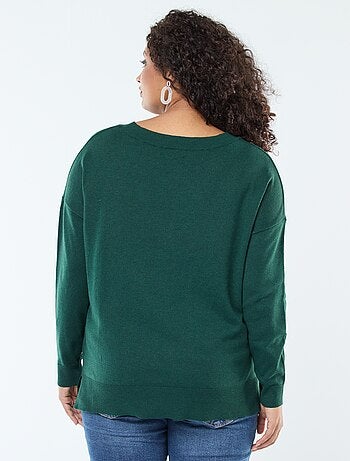 Maglione in maglia fine con scollo a V