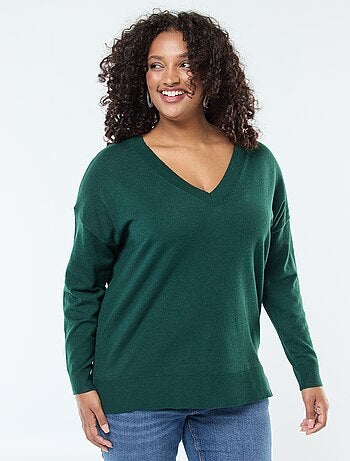 Maglione in maglia fine con scollo a V