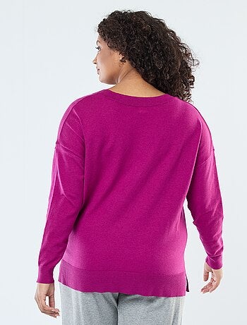 Maglione in maglia fine con scollo a V