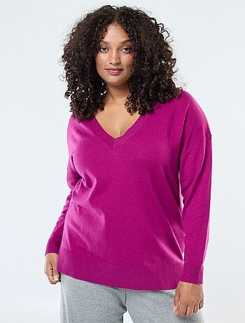Maglione in maglia fine con scollo a V