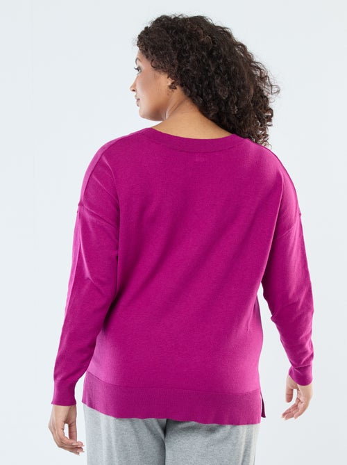 Maglione in maglia fine con scollo a V - Kiabi