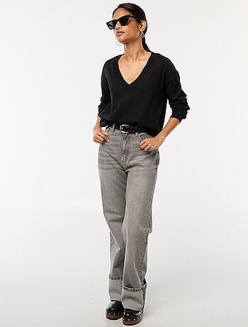 Maglione in maglia fine scollo a V