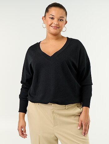 Maglione in maglia fine scollo a V