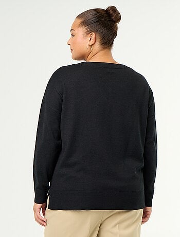 Maglione in maglia fine scollo a V