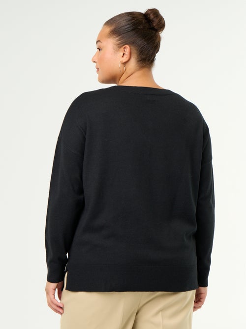 Maglione in maglia fine scollo a V - Kiabi Maglione in maglia fine scollo a V - Kiabi