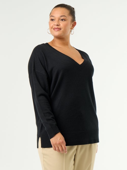 Maglione in maglia fine scollo a V - Kiabi Maglione in maglia fine scollo a V - Kiabi