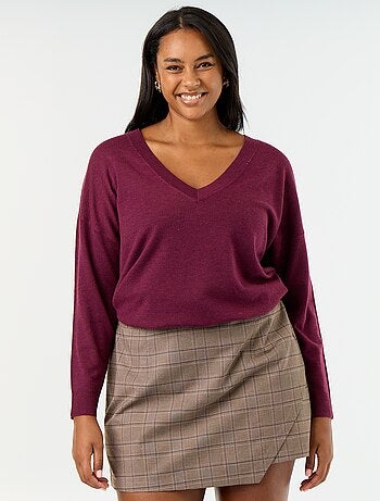 Maglione in maglia fine scollo a V