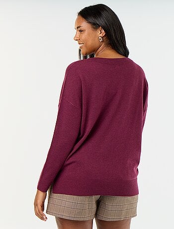 Maglione in maglia fine scollo a V