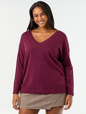 Maglione in maglia fine scollo a V