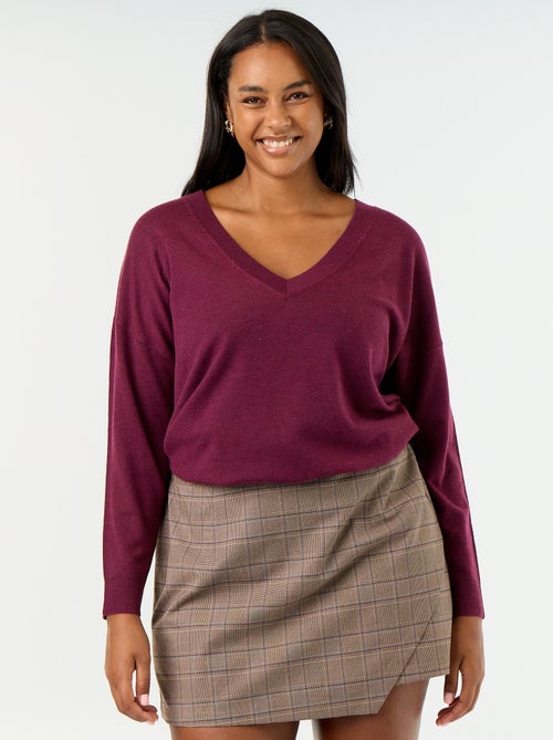 Maglione in maglia fine scollo a V - Kiabi Maglione in maglia fine scollo a V - Kiabi