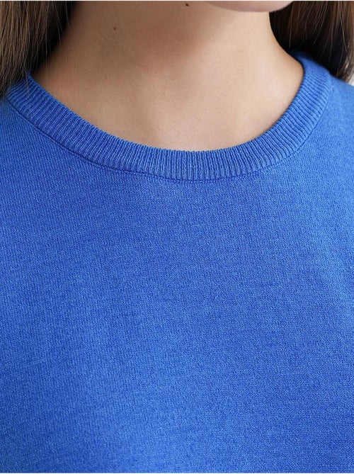 Maglione in maglia girocollo a maniche corte mixray - Kiabi Maglione in maglia girocollo a maniche corte mixray - Kiabi