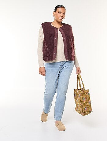 Maglione in maglia grossa con scollo a V