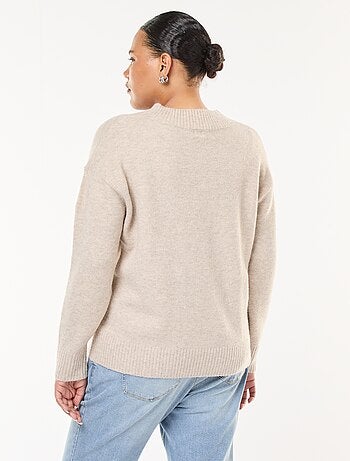 Maglione in maglia grossa con scollo a V