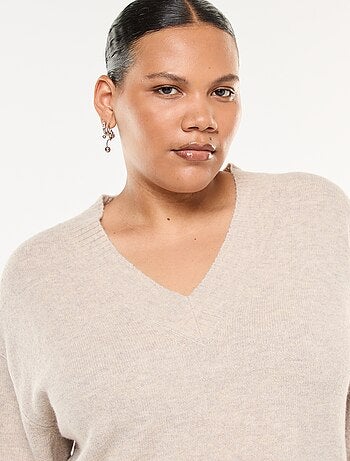 Maglione in maglia grossa con scollo a V