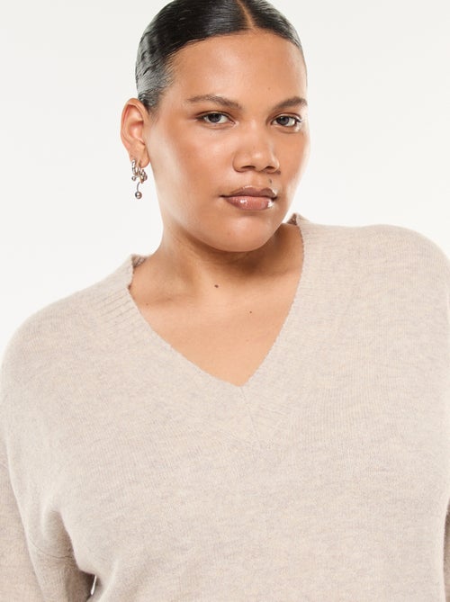 Maglione in maglia grossa con scollo a V - Kiabi