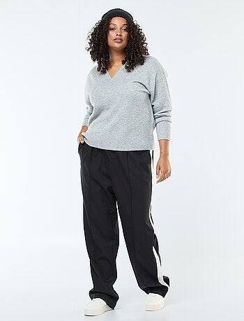 Maglione in maglia grossa con scollo a V