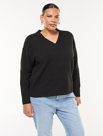 Maglione in maglia grossa con scollo a V