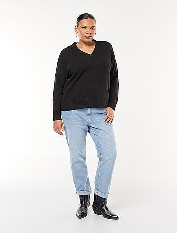 Maglione in maglia grossa con scollo a V