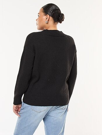 Maglione in maglia grossa con scollo a V