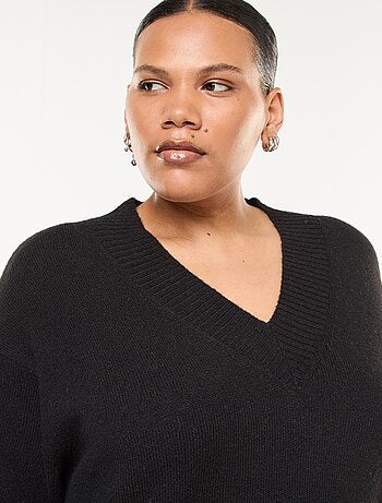 Maglione in maglia grossa con scollo a V
