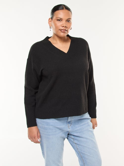 Maglione in maglia grossa con scollo a V - Kiabi