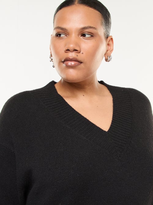 Maglione in maglia grossa con scollo a V - Kiabi