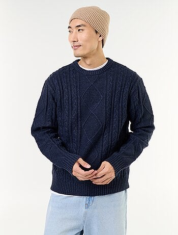 Maglione in maglia grossa con trecce