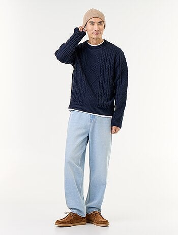 Maglione in maglia grossa con trecce