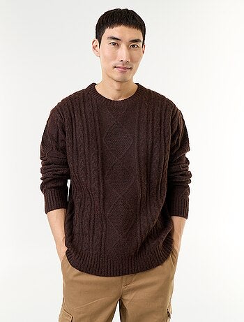 Maglione in maglia grossa con trecce
