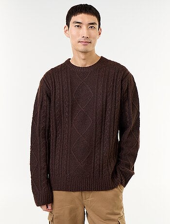 Maglione in maglia grossa con trecce