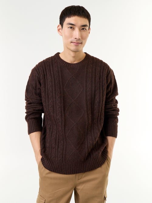 Maglione in maglia grossa con trecce - Kiabi Maglione in maglia grossa con trecce - Kiabi