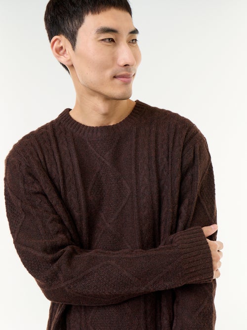 Maglione in maglia grossa con trecce - Kiabi Maglione in maglia grossa con trecce - Kiabi