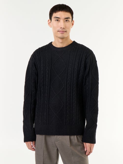 Maglione in maglia grossa con trecce - Kiabi