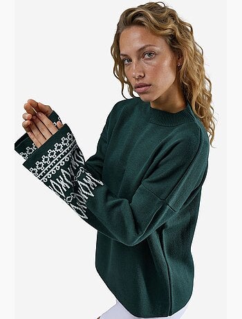 Maglione in maglia jacquard con girocollo my fashion