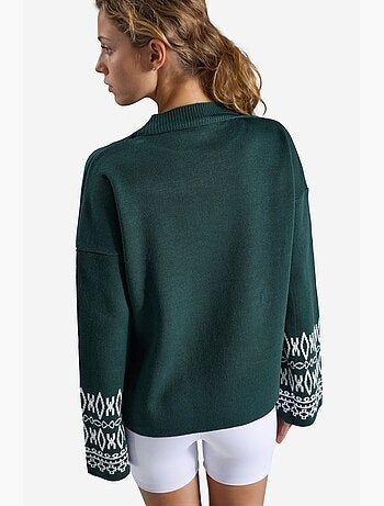 Maglione in maglia jacquard con girocollo my fashion
