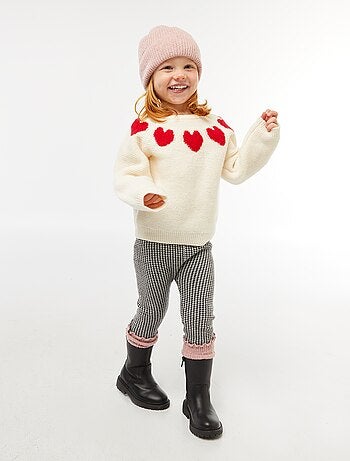 Maglione in maglia jacquard con motivi a cuore