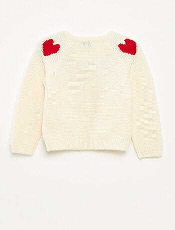 Maglione in maglia jacquard con motivi a cuore