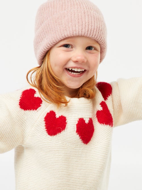 Maglione in maglia jacquard con motivi a cuore - Kiabi