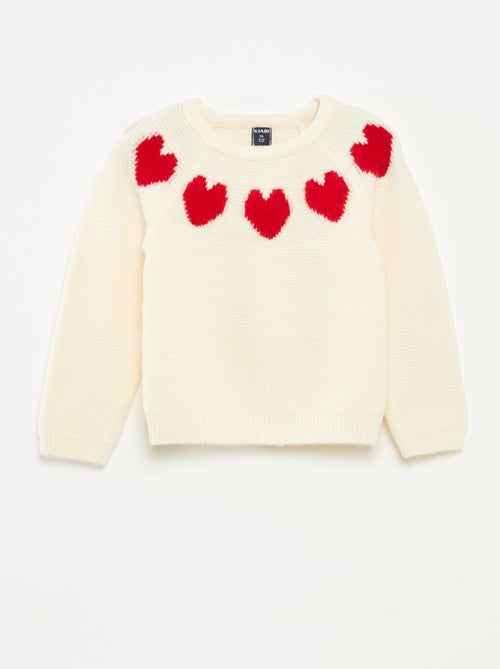 Maglione in maglia jacquard con motivi a cuore - Kiabi