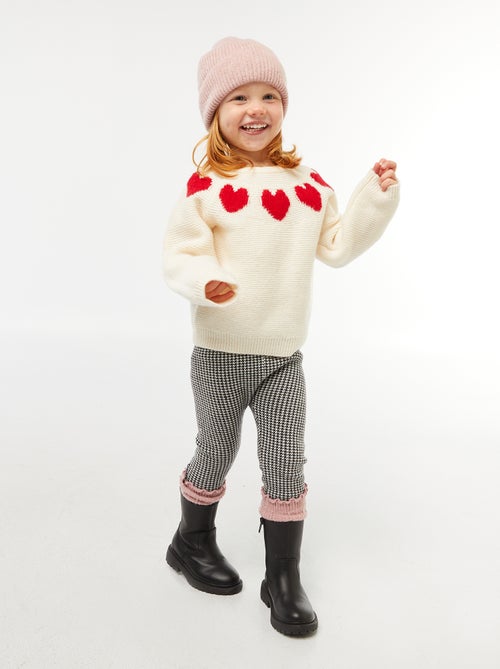 Maglione in maglia jacquard con motivi a cuore - Kiabi