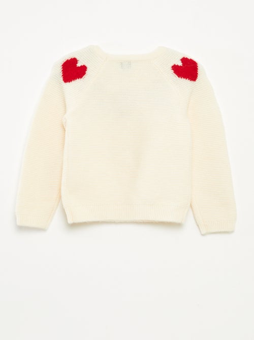 Maglione in maglia jacquard con motivi a cuore - Kiabi